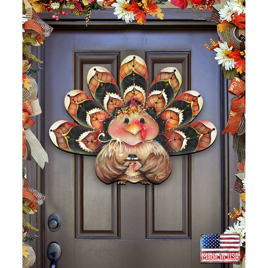 Be Thankful Turkey Wooden Door Hanger – Fall Decor