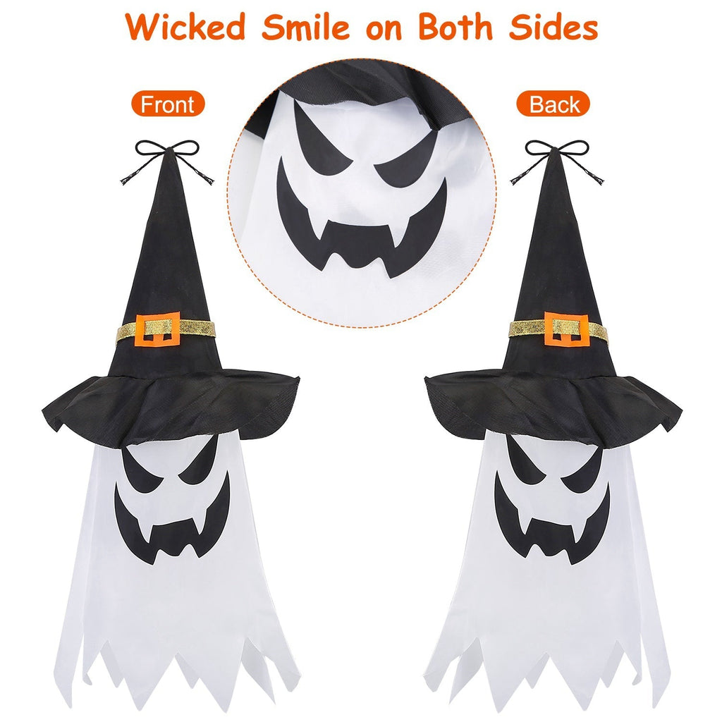 Ghost & Witch Hat Hanging Lantern String Lights – 11.6 ft