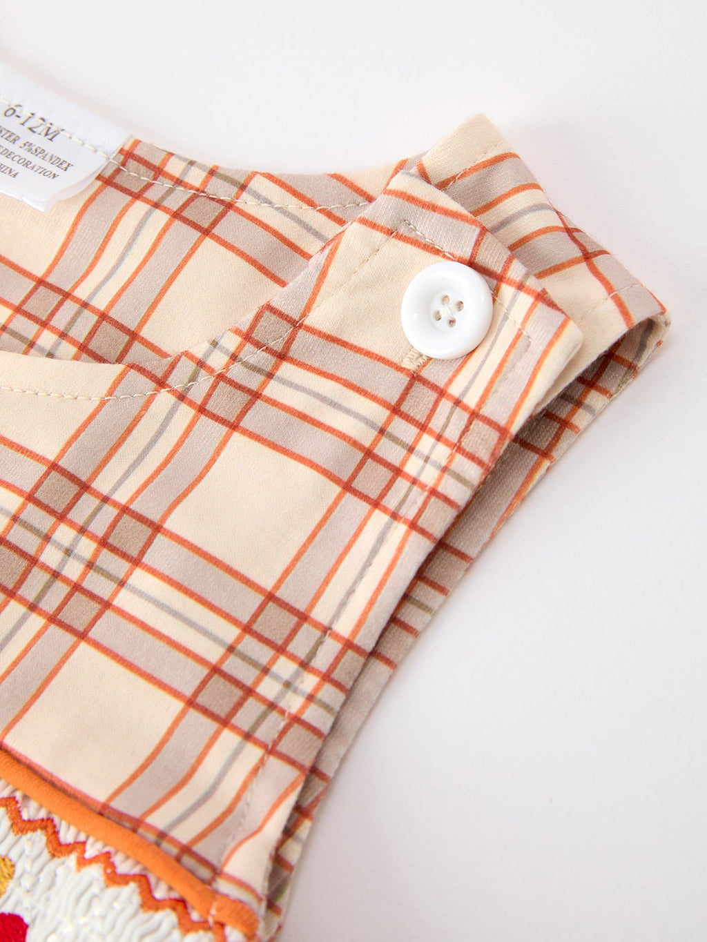 Baby Thanksgiving Turkey Plaid JonJon Romper