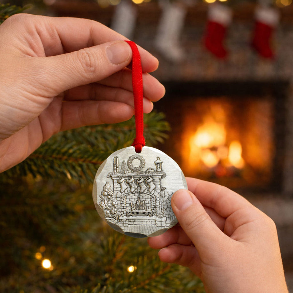 2026 Annual Christmas Ornament – Cozy Hearth (Aluminum)