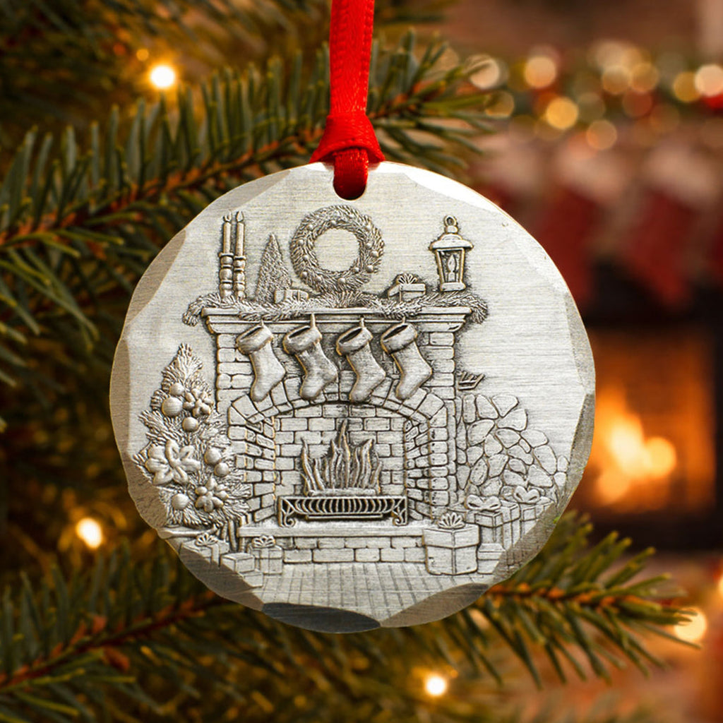 2026 Annual Christmas Ornament – Cozy Hearth (Aluminum)