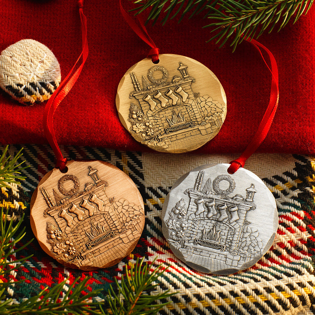 2026 Annual Christmas Ornament – Cozy Hearth (Aluminum)