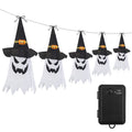 Ghost & Witch Hat Hanging Lantern String Lights – 11.6 ft