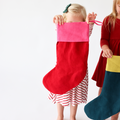 Color-Blocked Linen Christmas Stocking – Made in USA