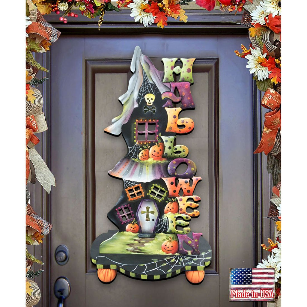 Candle Holder Wooden Door Hanger – Fall & Halloween