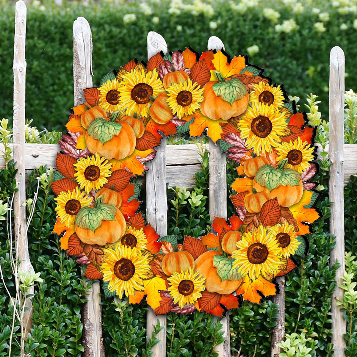 Fall Holiday Door Wreath by G. DeBrekht - Thanksgiving Halloween Decor - 8185305H