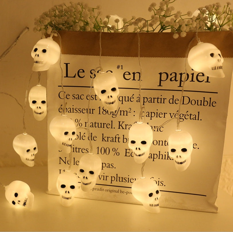 Skeleton Skull LED String Lights – Battery or USB