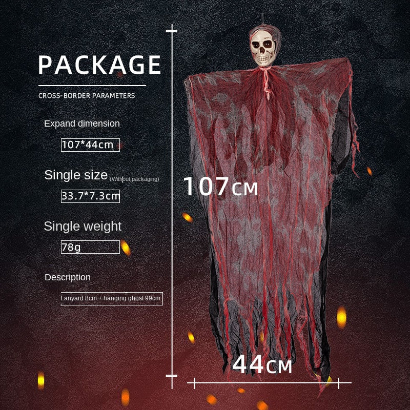 Bloody Hanging Ghost with Spider Web – Porch Decor