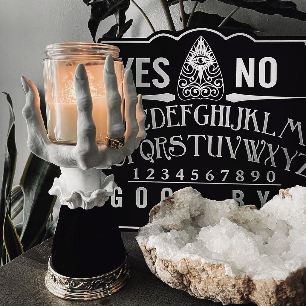 Witch Hand Palm Candle Holder Tray – Halloween Decor