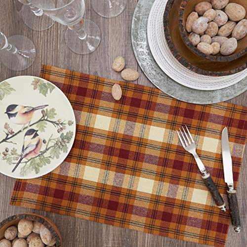 Harvest Plaid Cotton Table Runner & Placemats – Fall Decor
