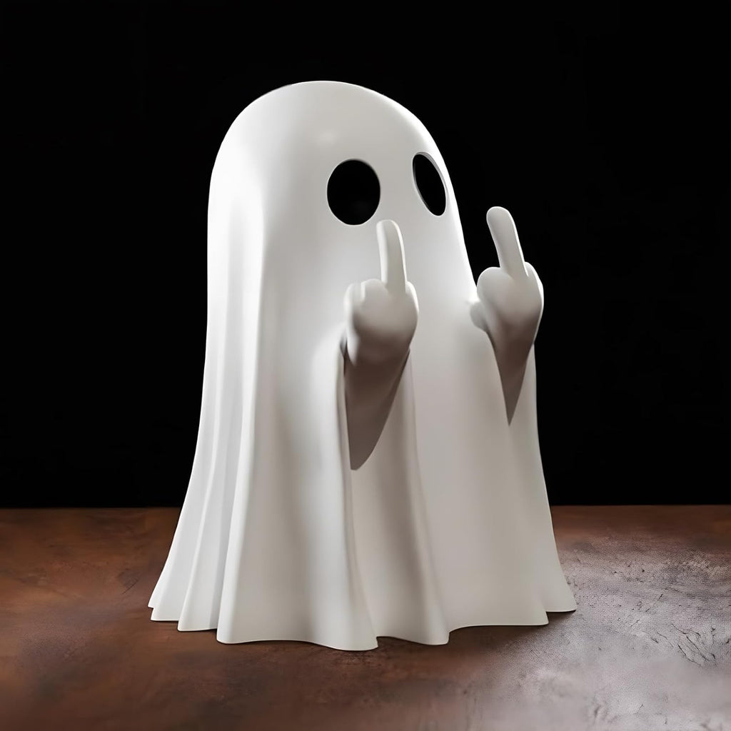 Cute Resin Ghost Figurine – Spooky Shelf & Porch Decor