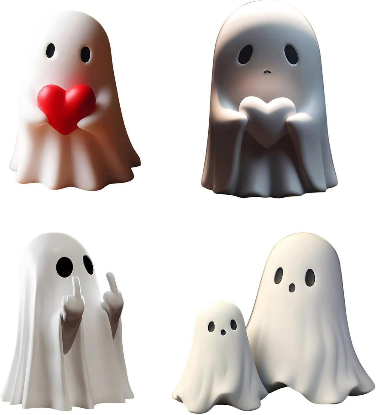 Halloween Ghost Figurine - Spooky Resin Ghost Statue, Cute Ghost Decor for Halloween Decorations, Porch and Indoor Spooky Home Decor (Ghost (1 Figurine))