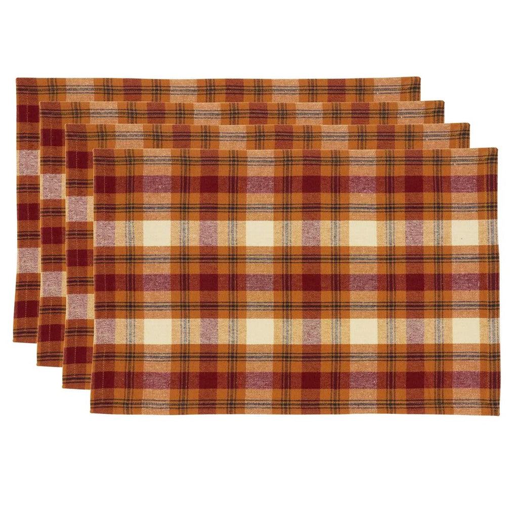 Harvest Plaid Cotton Table Runner & Placemats – Fall Decor