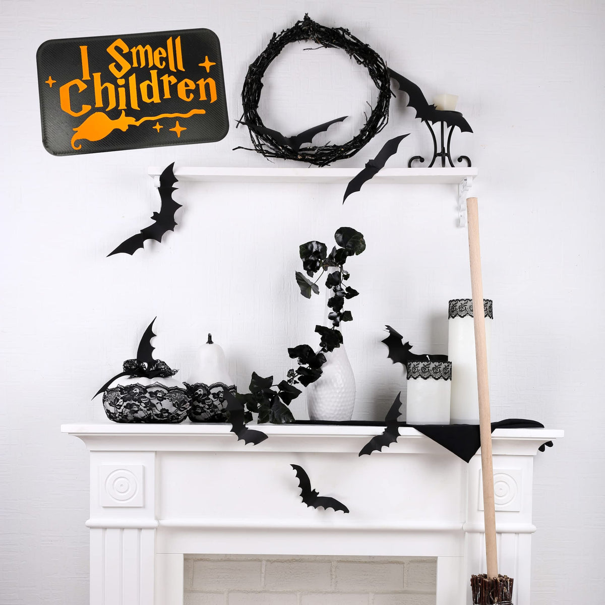 I Smell Children Door or Wall Sign - Hocus Pocus Inspired Sign for Halloween or Spooky Party Decoration - Made in USA!