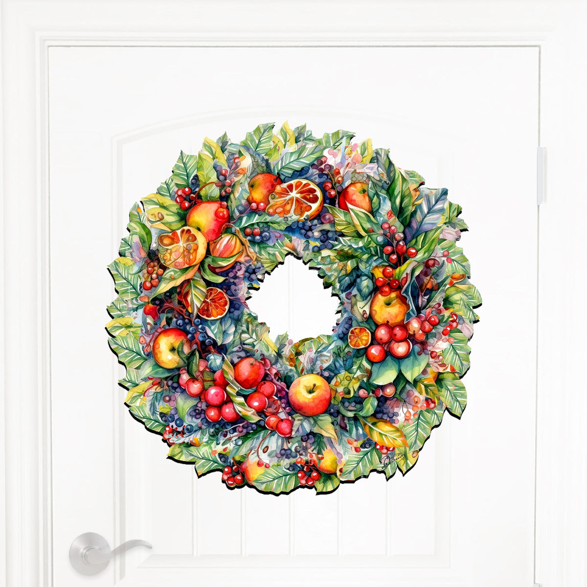 Summer Harvest Fruit Wreath Holiday Door Decor by G. Debrekht - Fall Halloween Decor - 8611071H