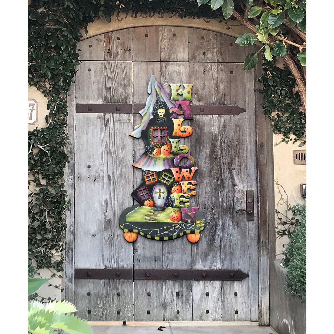 Candle Holder Wooden Door Hanger – Fall & Halloween