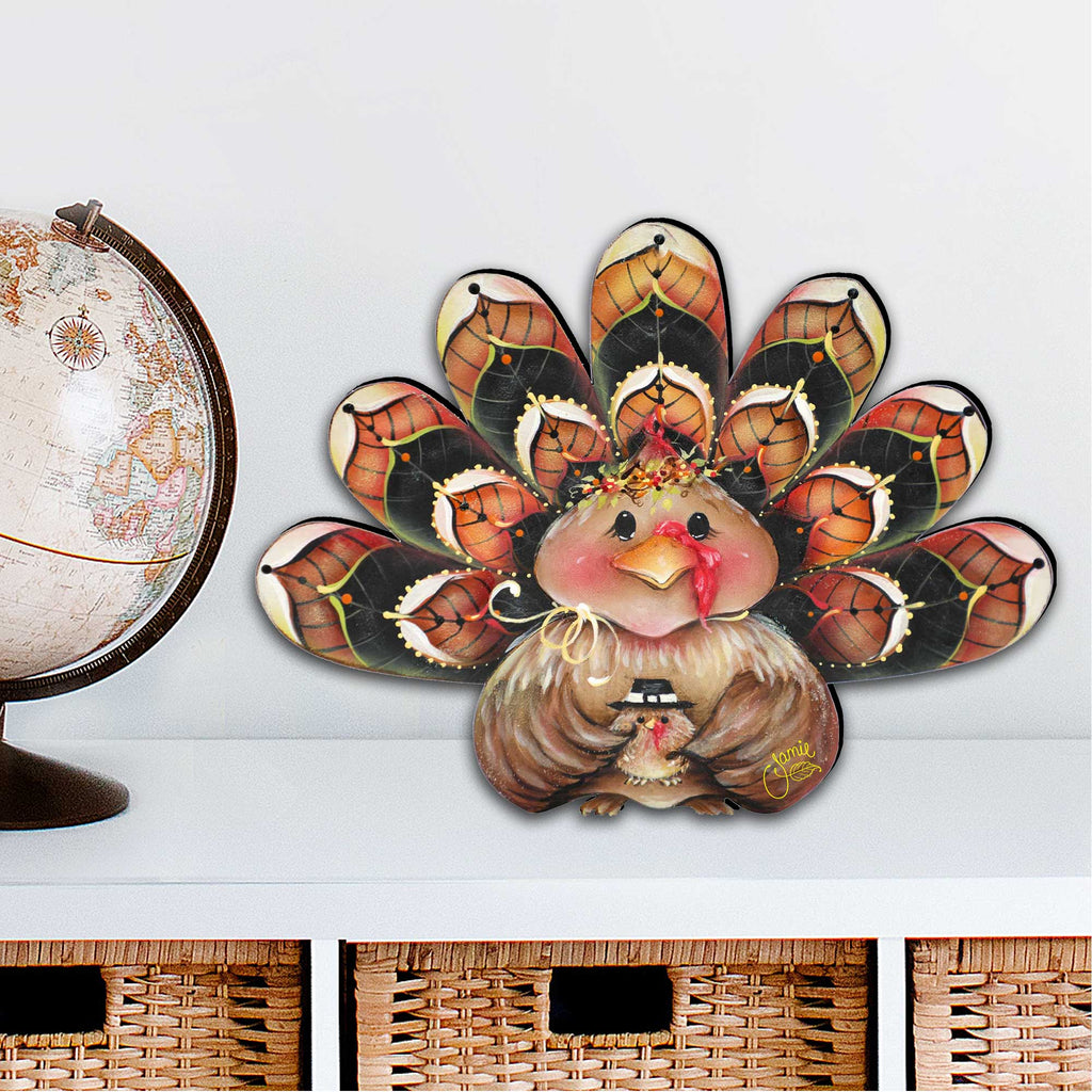 Be Thankful Turkey Wooden Door Hanger – Fall Decor