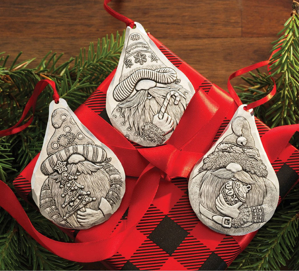 Christmas Gnome Ornament Set – 3 Piece Collectible