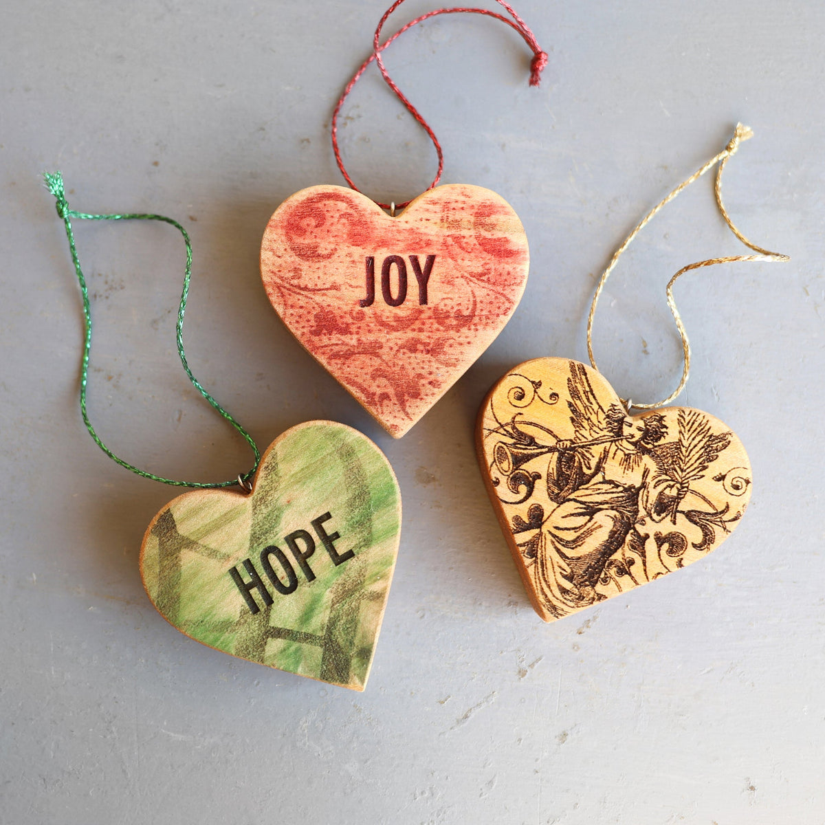 Christmas Carol Heart Ornaments