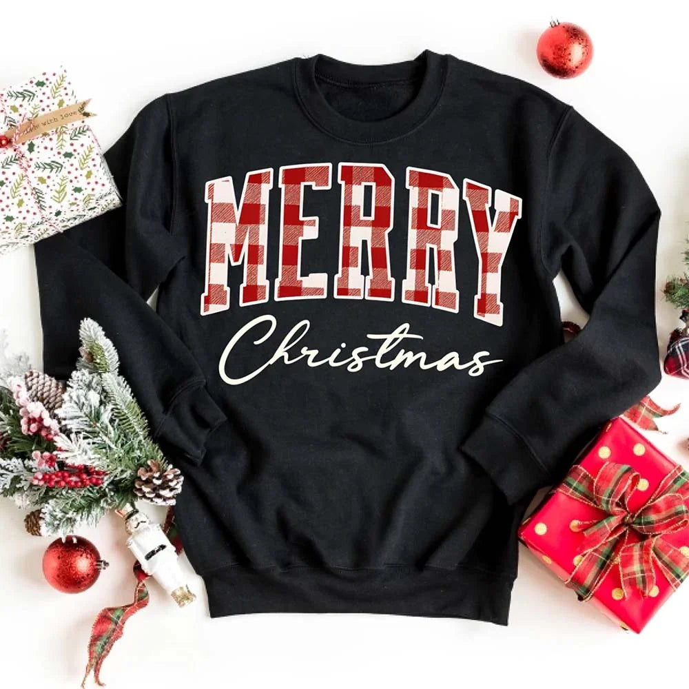 Buffalo Plaid Merry Christmas Sweatshirt – Family Match