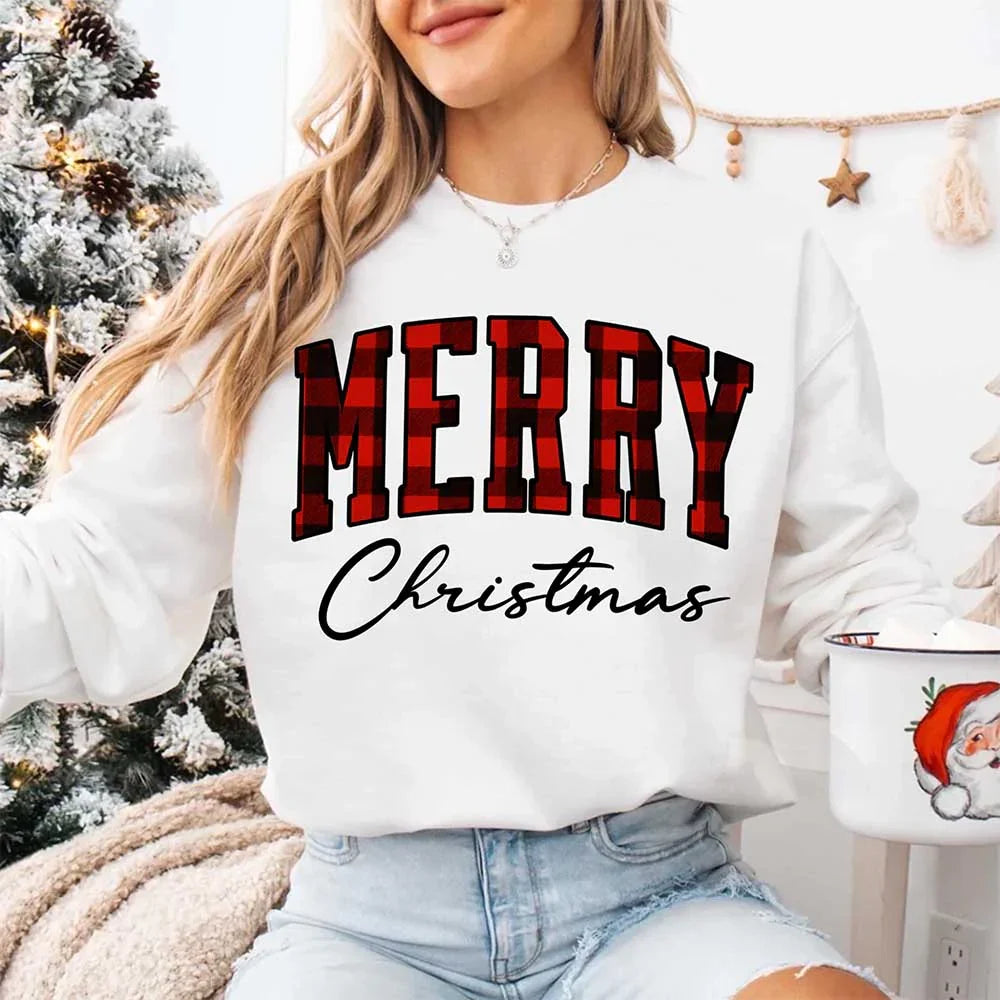 Buffalo Plaid Merry Christmas Sweatshirt – Family Match