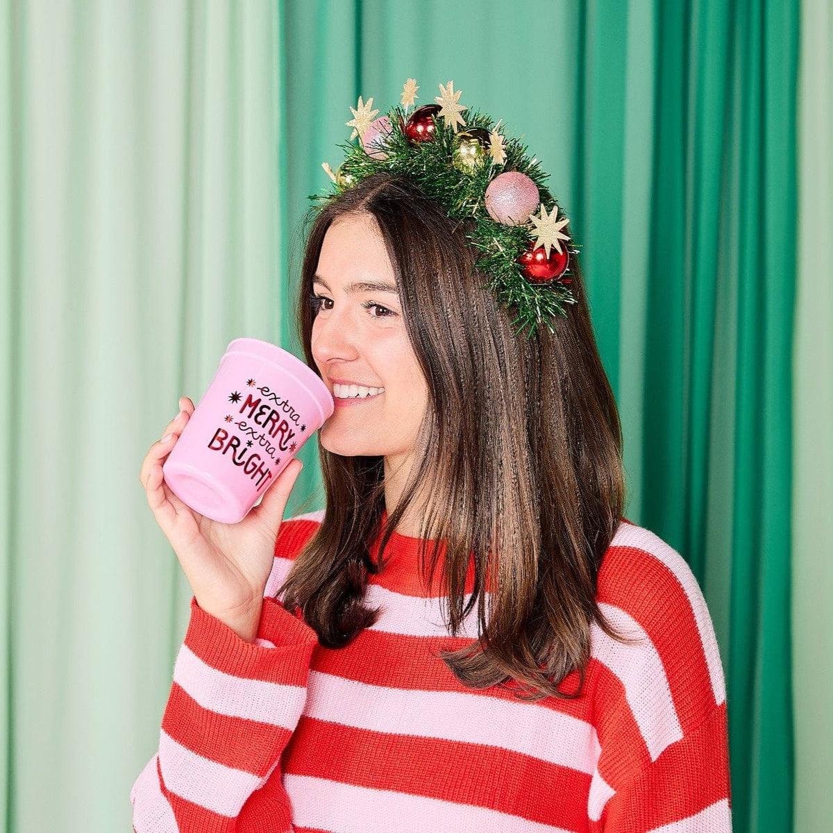Extra Merry & Bright Reusable Party Cups, Set of 8