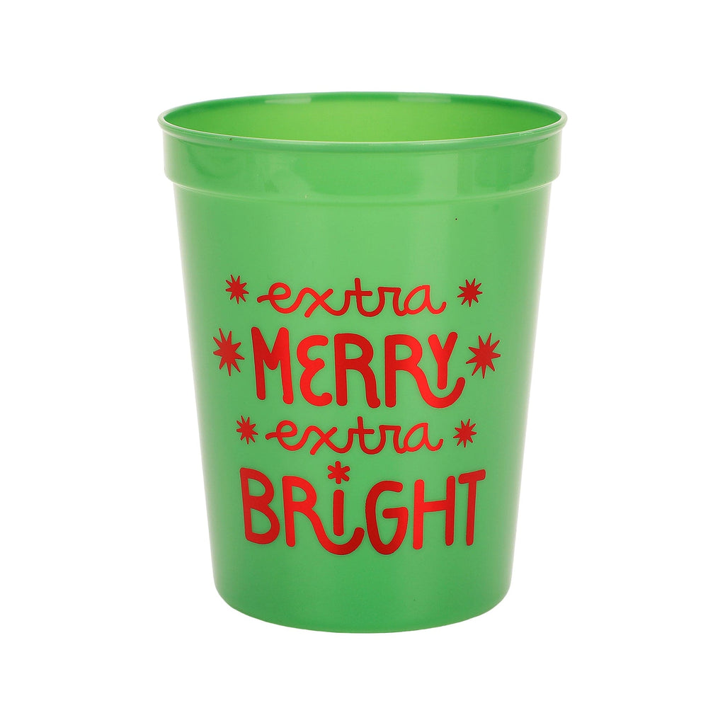 Extra Merry & Bright Reusable Party Cups, Set of 8
