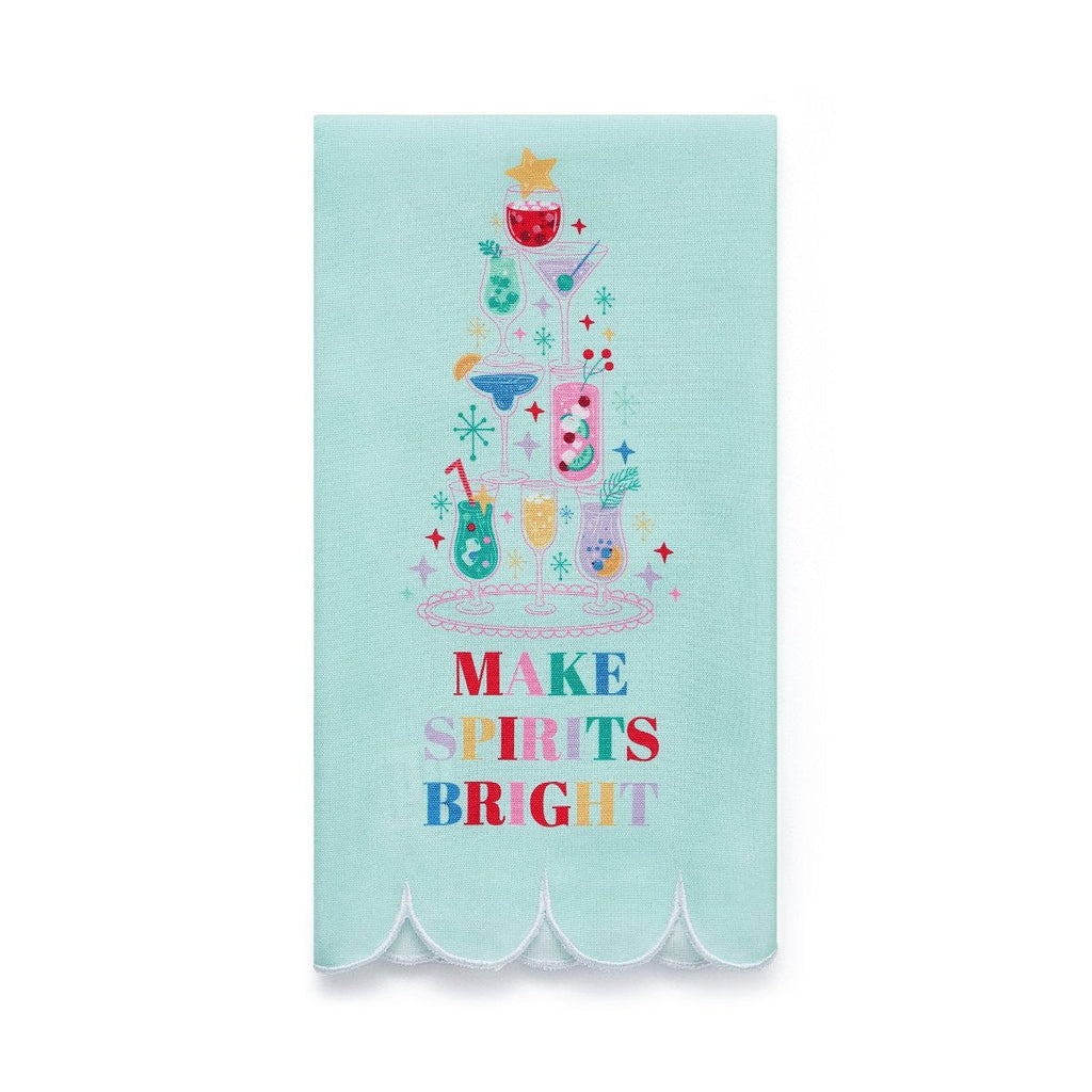 Make Spirits Bright Holiday Tea Towel – Bar Cart Decor