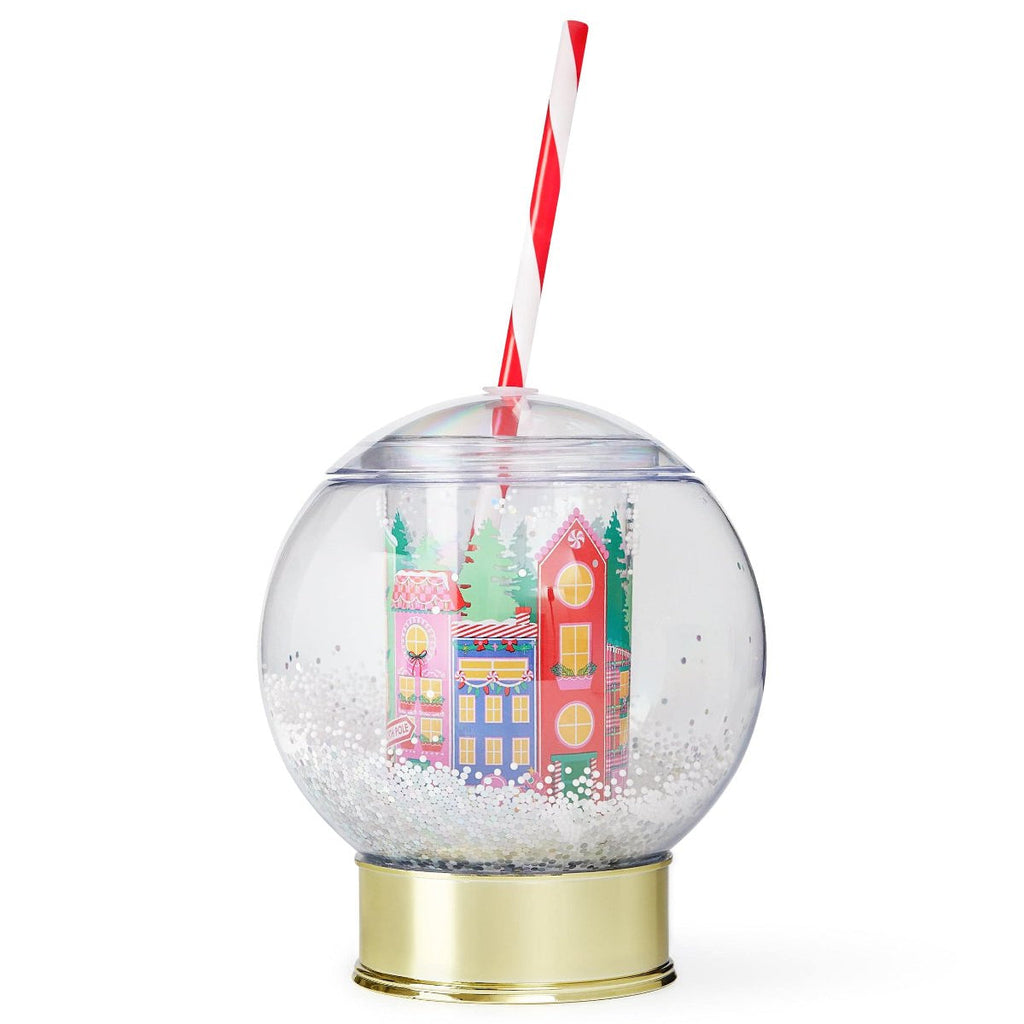Snow Globe Holiday Village Sipper Cup 12 oz