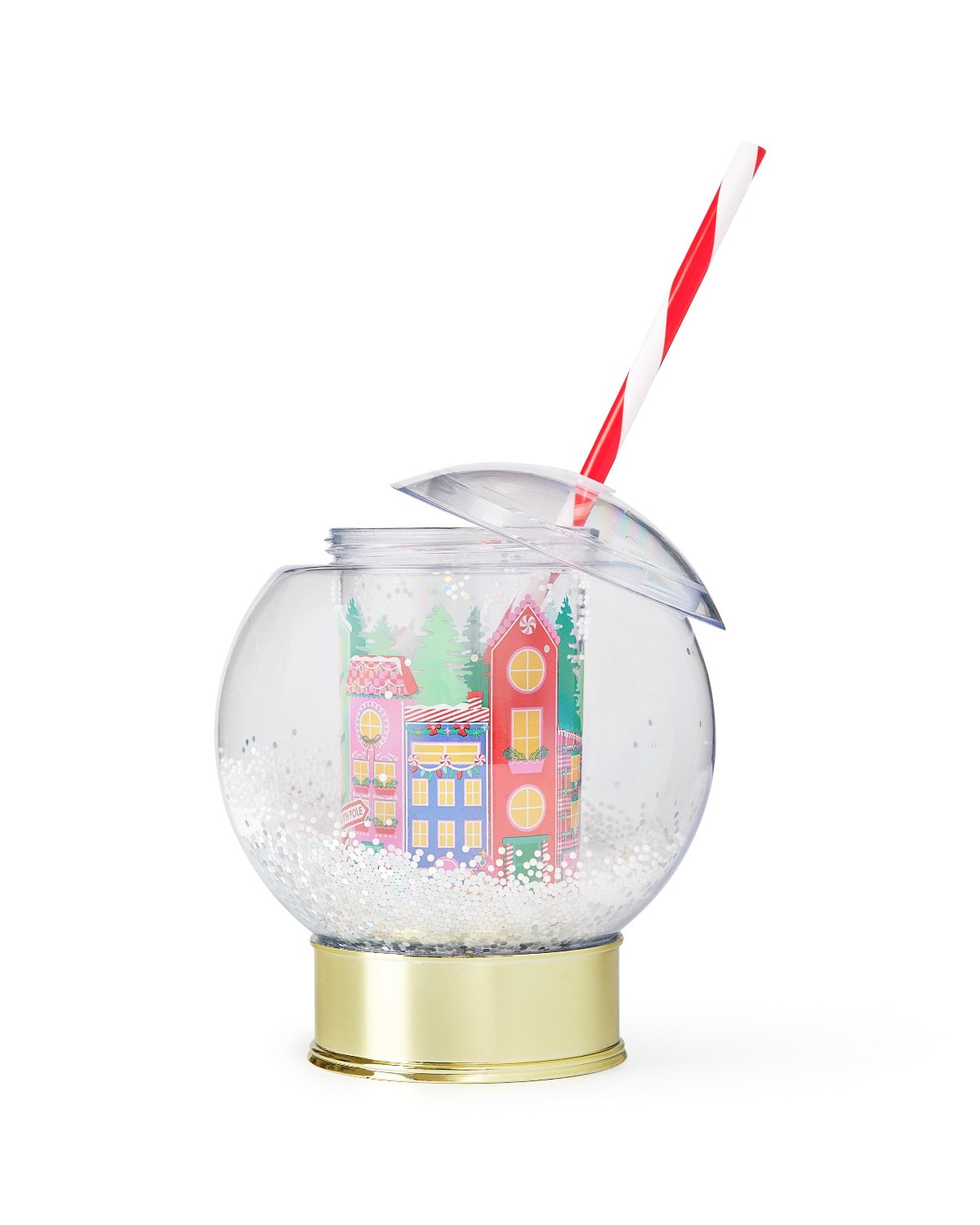 Snow Globe Holiday Village Sipper Cup 12 oz