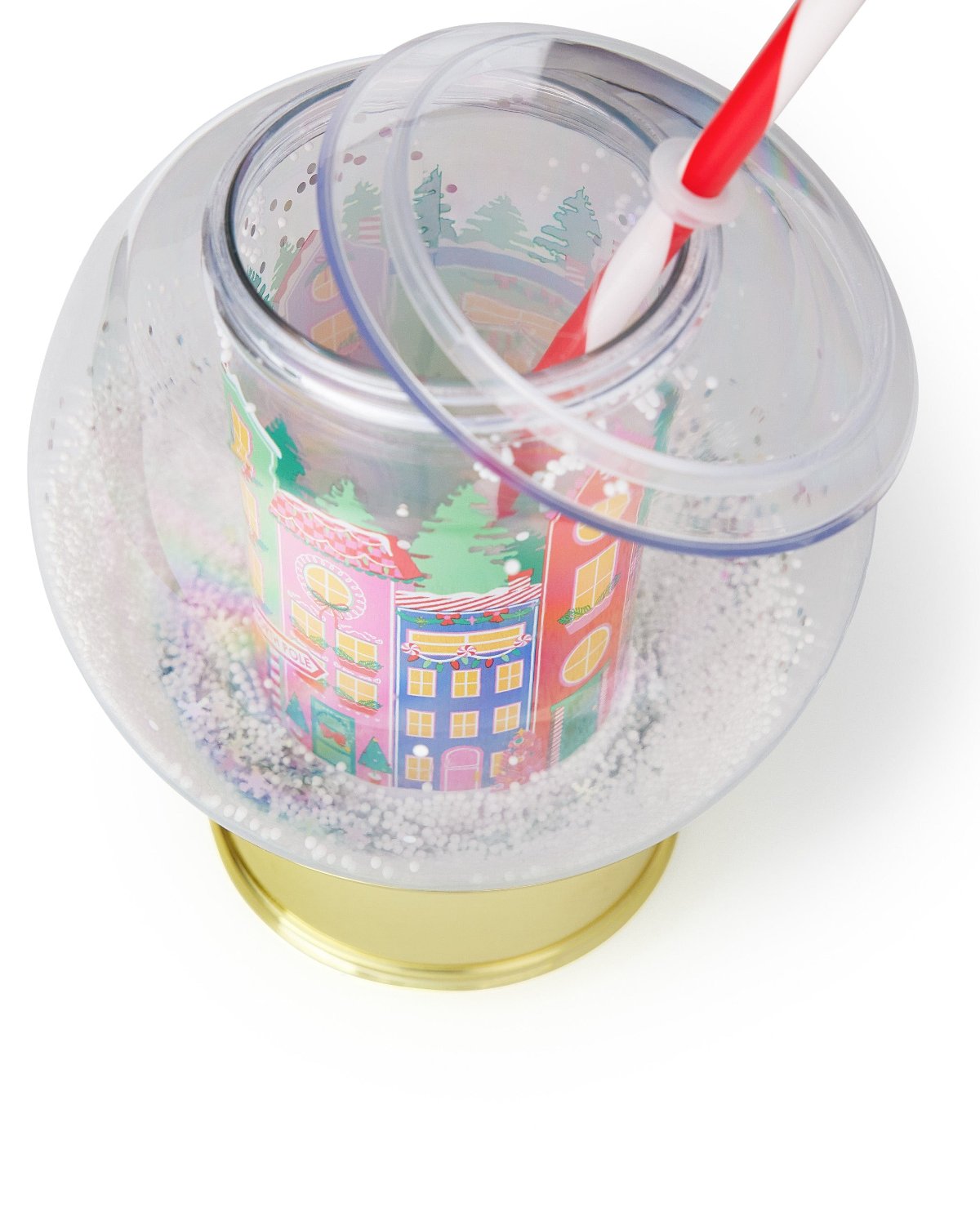 Snow Globe Holiday Village Sipper Cup 12 oz