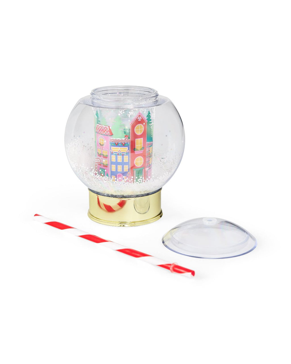 Snow Globe Holiday Village Sipper Cup 12 oz