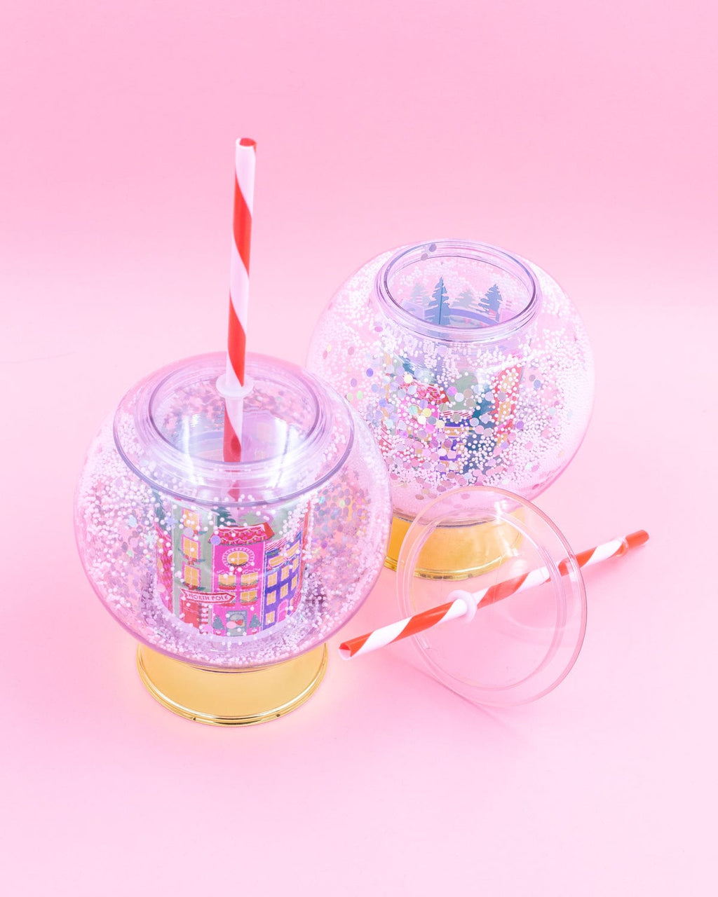 Snow Globe Holiday Village Sipper Cup 12 oz