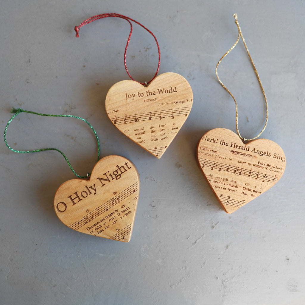 Christmas Carol Heart Ornaments