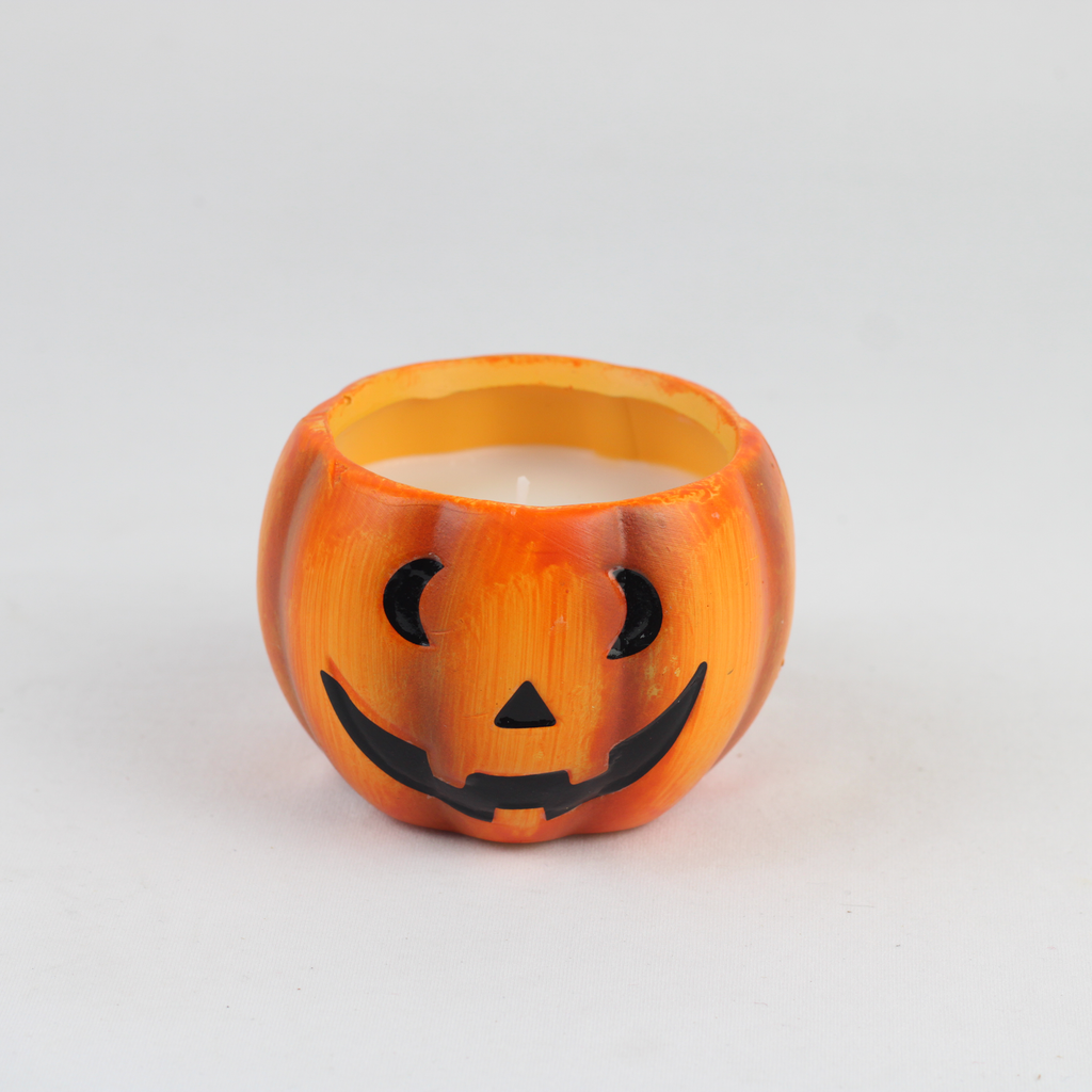 Jack-O'-Lantern Ceramic Candle Set – 2 Piece