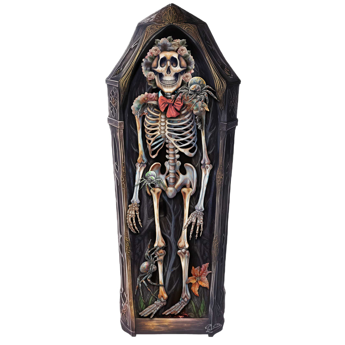 Skeleton Coffin Wooden Door Hanger – Halloween Decor