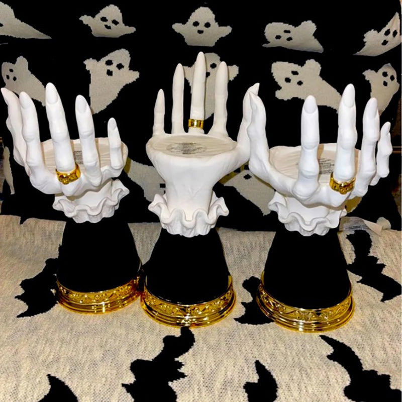 Witch Hand Palm Candle Holder Tray – Halloween Decor