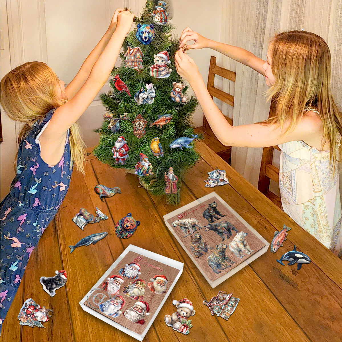 Spooky Houses Clip-On Wood Ornaments, Set of 6