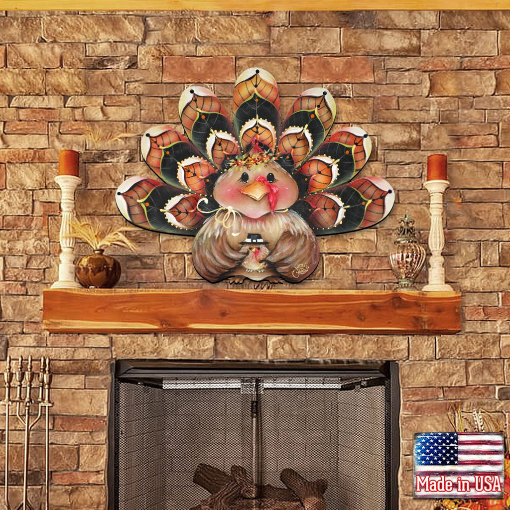 Be Thankful Turkey Wooden Door Hanger – Fall Decor