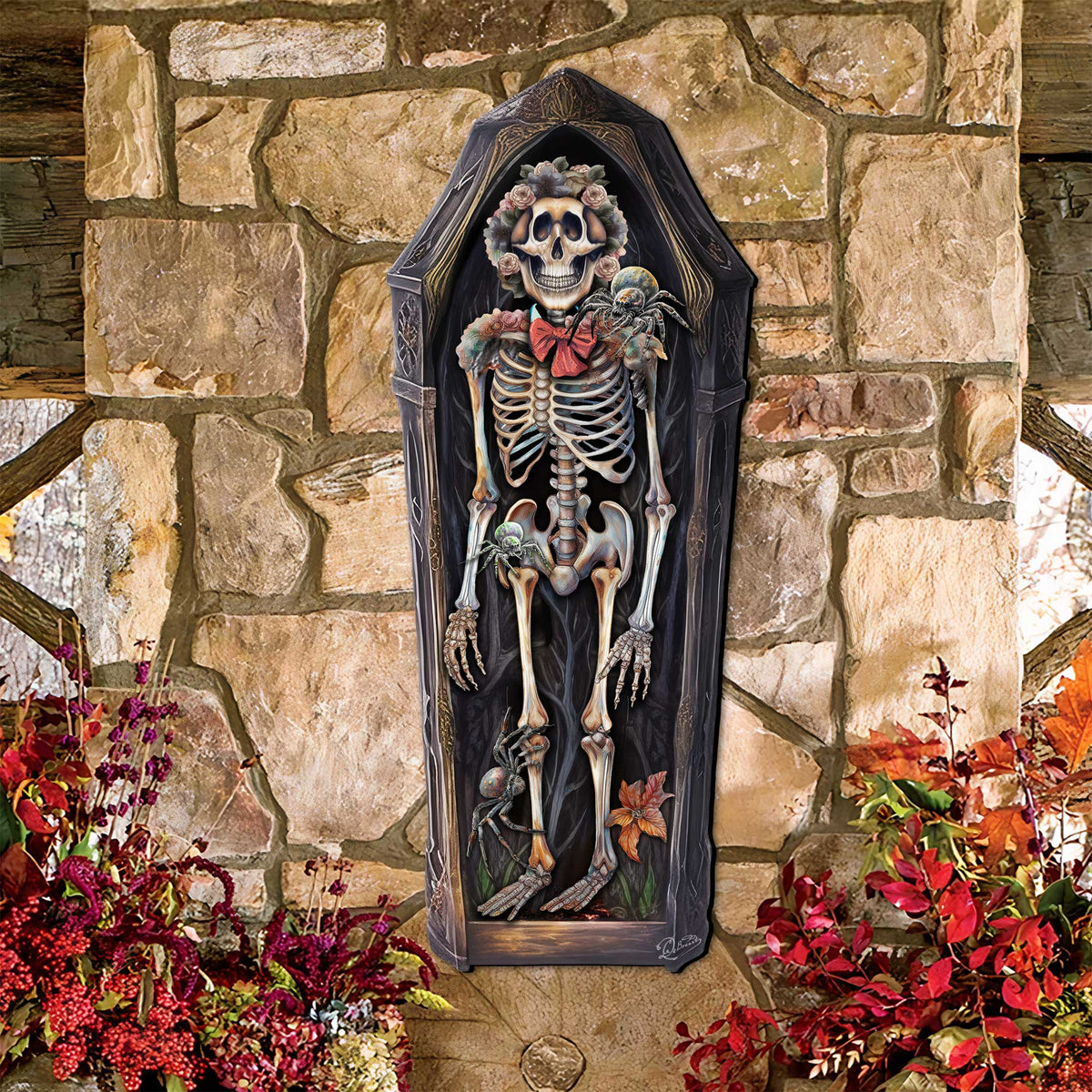 Skeleton Coffin Holiday Door Decor by G. DeBrekht - Halloween Decor - 8652797H