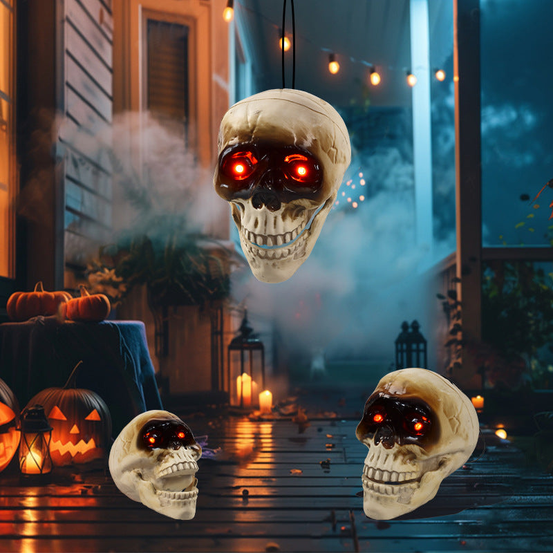 Animated Skull Head Decoration – Halloween Haunted House Prop