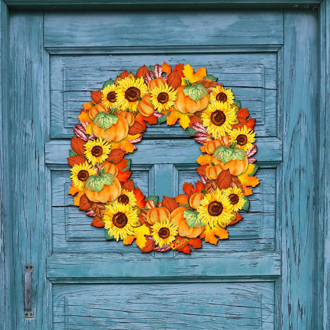 Fall Holiday Door Wreath by G. DeBrekht - Thanksgiving Halloween Decor - 8185305H