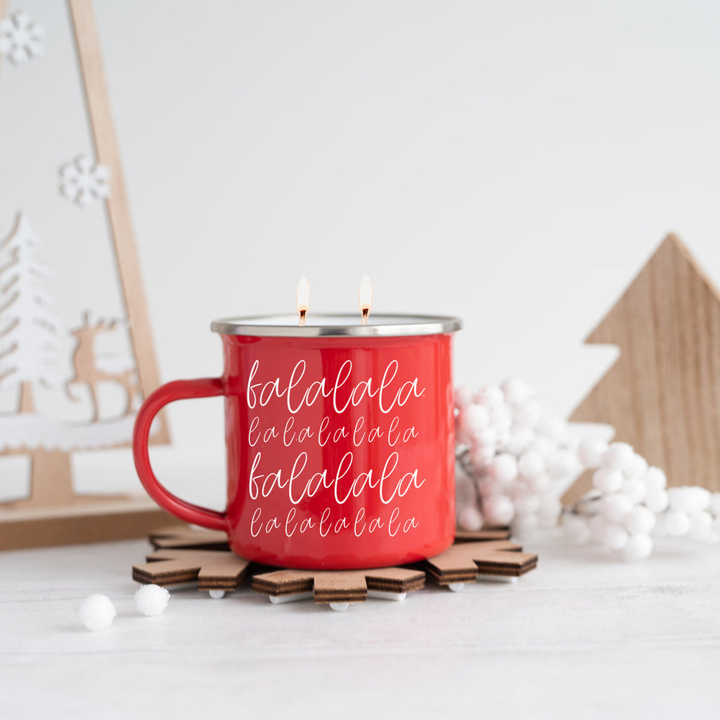 Holiday Candle Mug 16 oz – Reusable Red Metal Mug