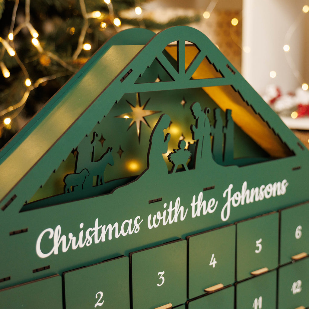 Wooden Christmas Advent Calendar – Green