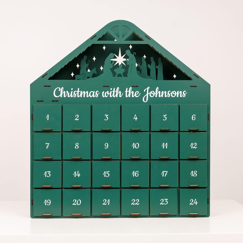 Wooden Christmas Advent Calendar – Green