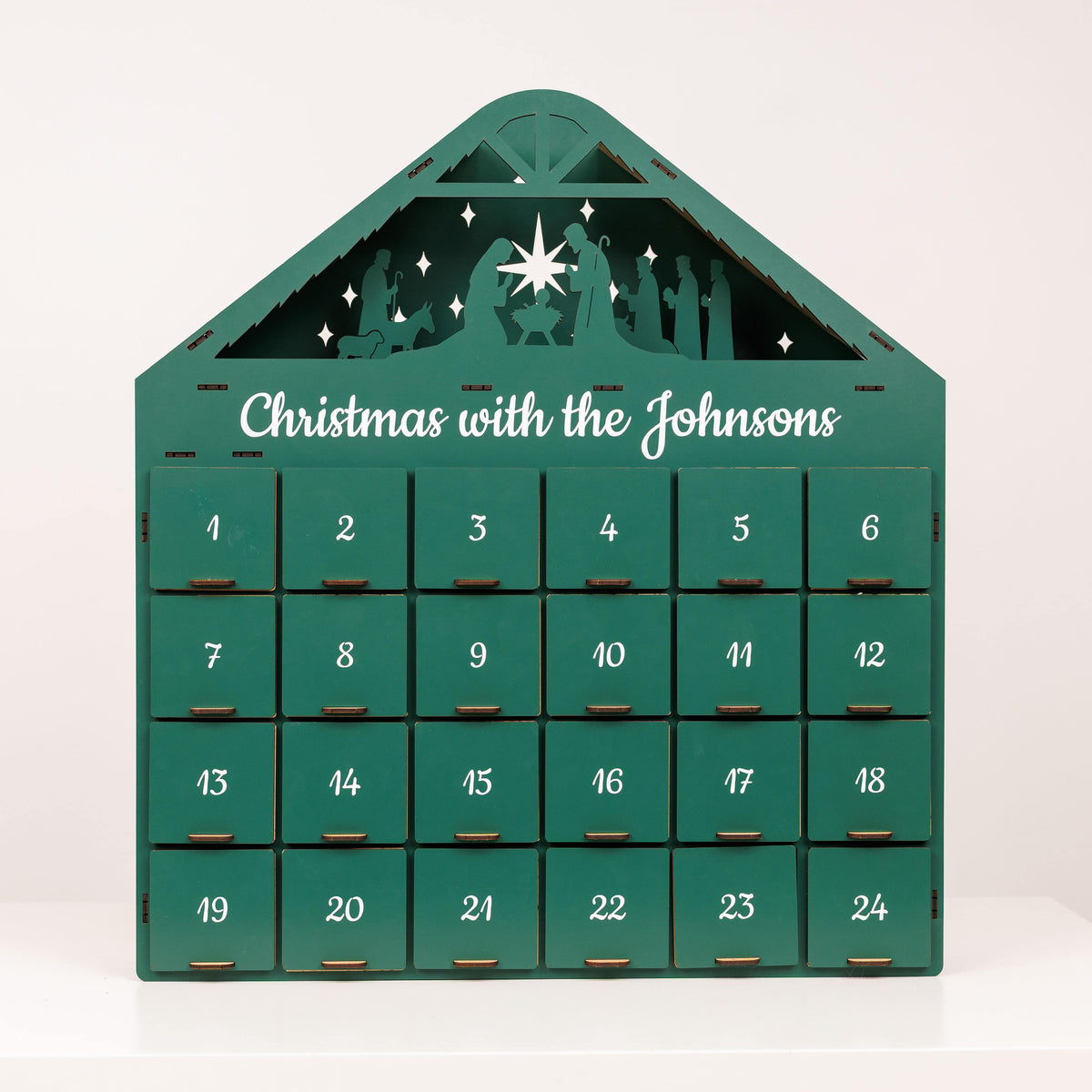Wooden Christmas Advent Calendar – Green