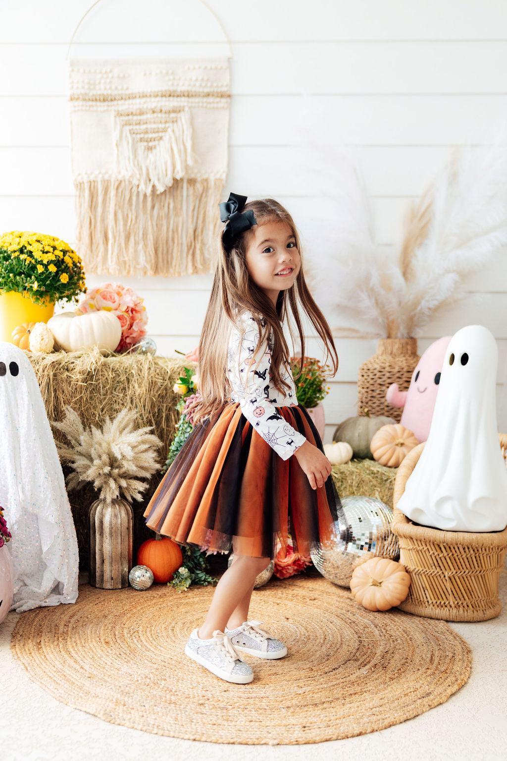 Boo-tiful Halloween Long Sleeve Tutu Dress – Girls