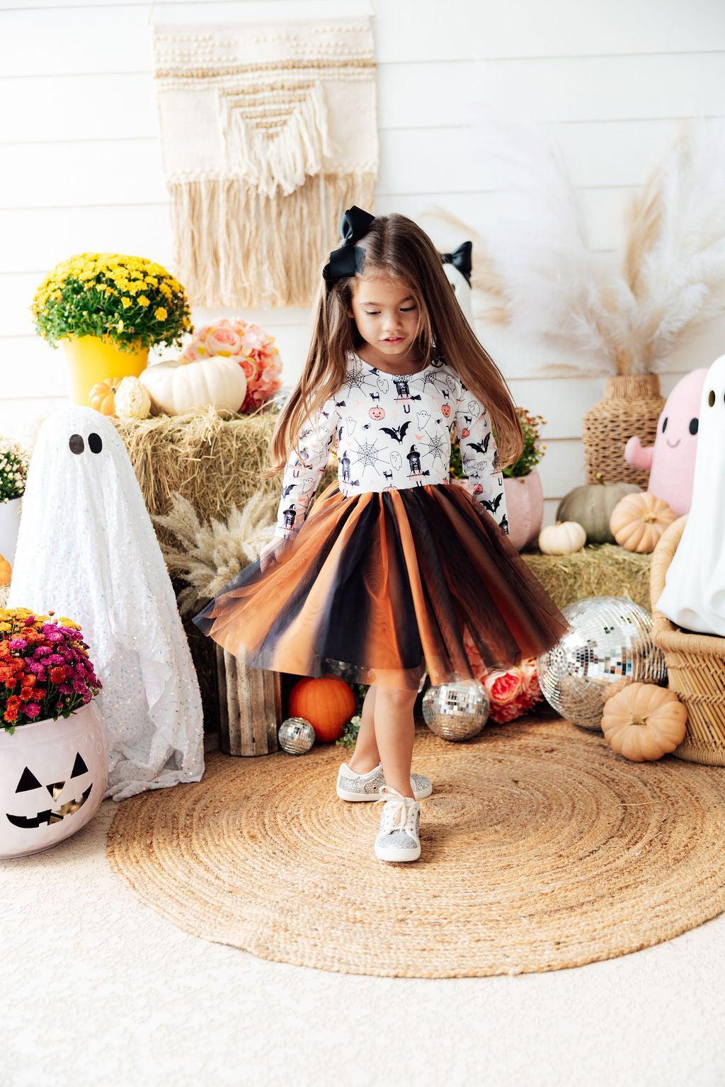 Boo-tiful Halloween Long Sleeve Tutu Dress – Girls