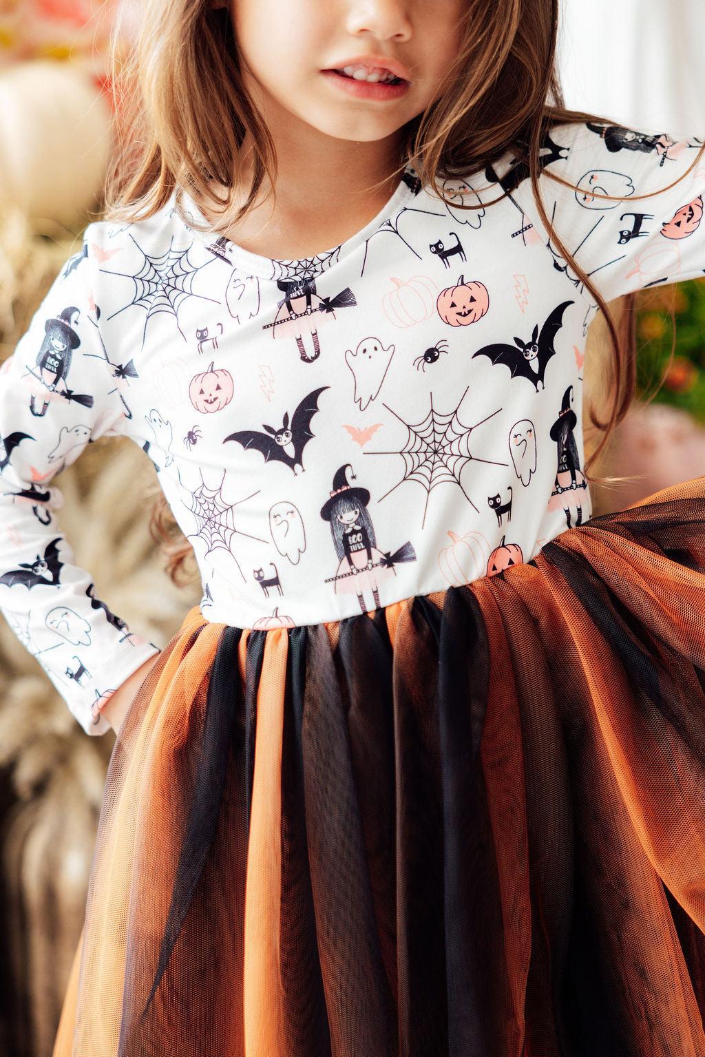 Boo-tiful Halloween Long Sleeve Tutu Dress – Girls