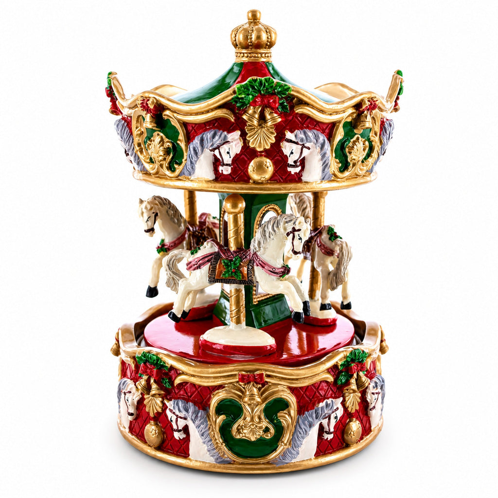 Musical Christmas Carousel Figurine – Rotating Music Box